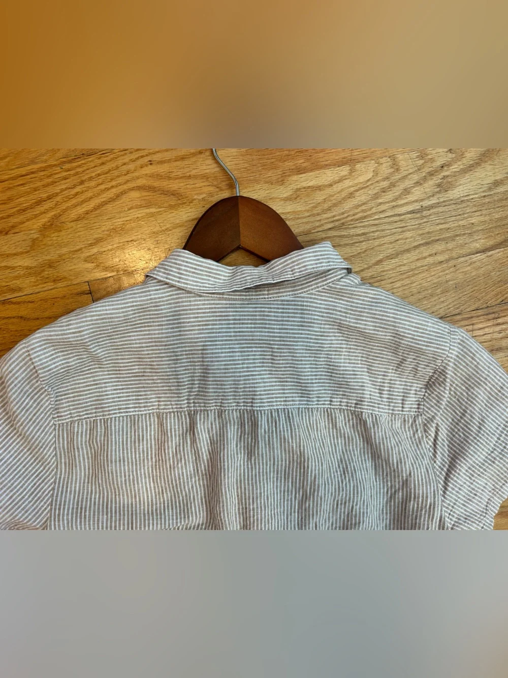 J. Crew Lightweight Striped Short-Sleeve Button-Up Shirt - Cream & Tan